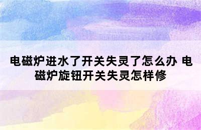 电磁炉进水了开关失灵了怎么办 电磁炉旋钮开关失灵怎样修